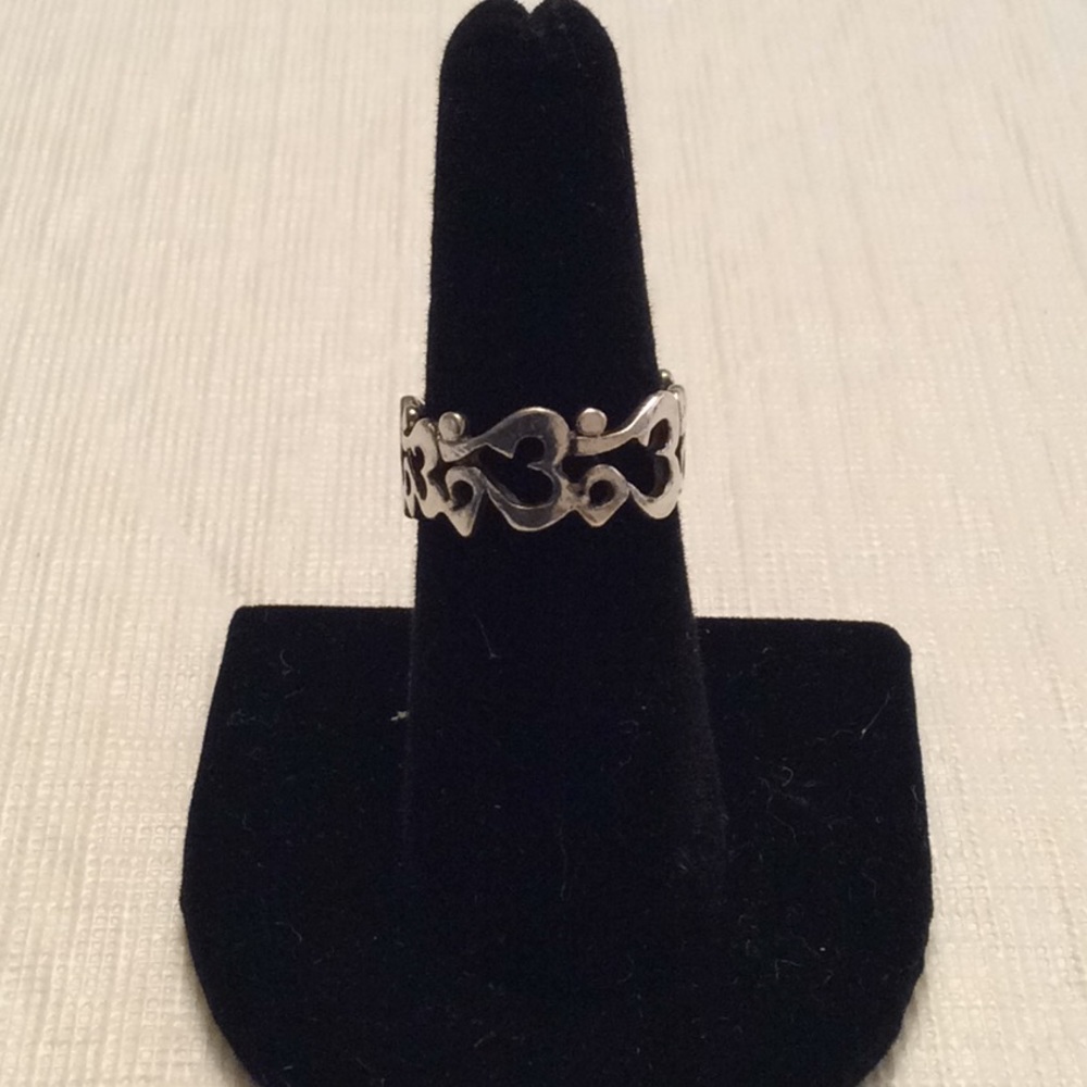 OM Eternity Band Ring 925 Silver -Size 7